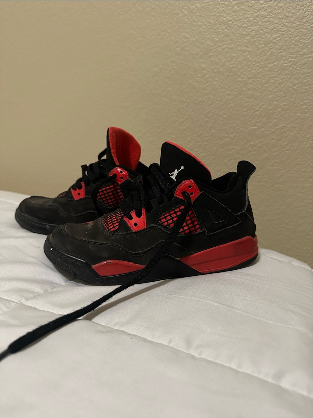 Jordan Black and Red Retro Basketball Sneakers